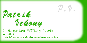 patrik vekony business card